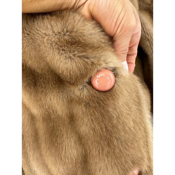 Vintage 70's Womens Faux Fur Teddy Coat Bisque Beige Size Small EUC USA MADE - Picture 9 of 14